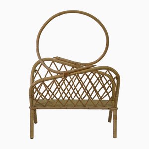 Vintage Rattan Magazine Holder, 1960