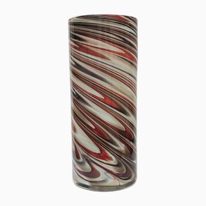 Cylindrical Swirl Murano Glass Vase, 1970s