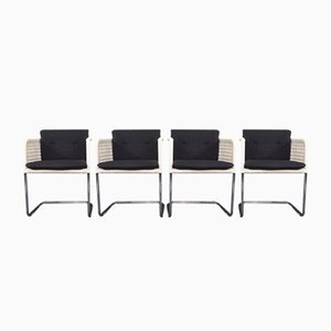 Tecta D43 White Cantilever Chairs, 1980s, Set of 4