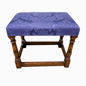 Coiffeuse et Tabouret Vintage en Chêne, 1930, Set de 2