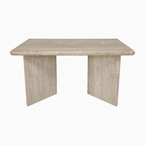 Rechteckiger Couchtisch aus Travertin, Italien, 1980er