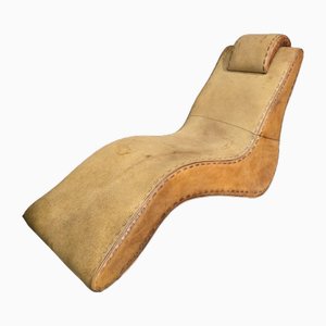 Vintage Leder Chaiselongue, 1970er