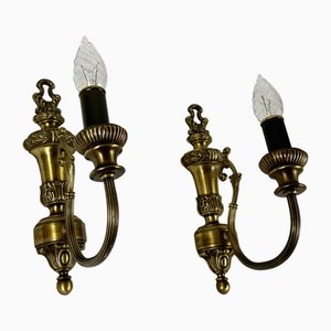 Vintage Classic Style Wall Sconces with Double Arms in Bronze, Set of 2