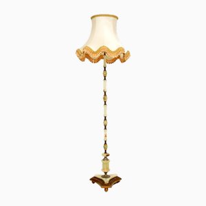 Französische Stehlampe aus Onyx & Vergoldetem Metall, 1930er