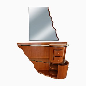 Spanish Dressing Table with Wall Mirror from Martin, Set of 2