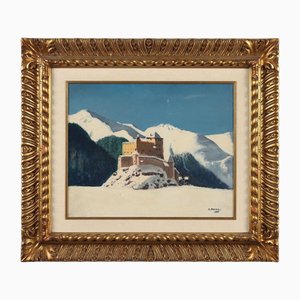 Cesare Maggi, Paesaggio, Olio su cartone, 1960