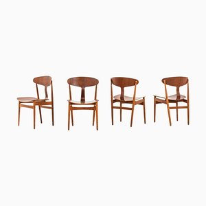 Dining Chairs in Teak and Oak attributed to Børge Mogensen, 1950s, Set of 4