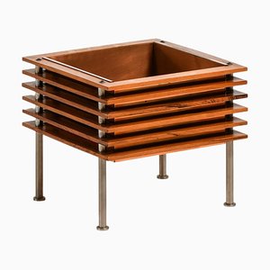Flower Table aus Palisander, Stahl & Kupfer Box, Nils Jonsson zugeschrieben, 1960er