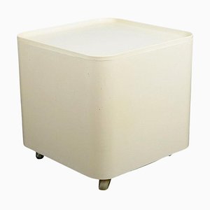 Italian Space Age White Plastic Dime Trolley attributed to Marcello Siard for Coll. Longato, 1970s