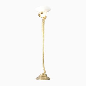 Lampadaire Serpent en Bronze Coulé par Edgar Brandt, 1920s
