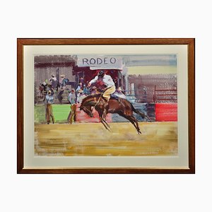 John Rattenbury Skeaping, Rodeo Bareback Bronco, 1966, Gouache, Framed