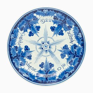 Peace on Earth Christmas Plate from Royal Delft, 1922