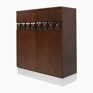 Brutalist Geometrical Seventies Bar Cabinet, Belgium, 1970s