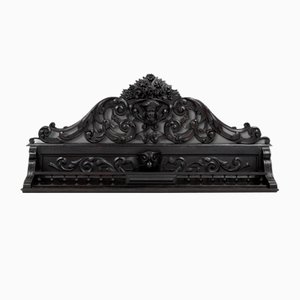 Barockes Reich geschnitztes Schwarzes Holzregal, Frankreich, 1850er
