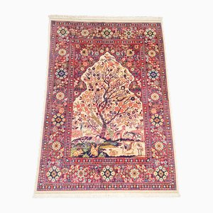 Middle Eastern Silk Rug Tree of Life, 1960s