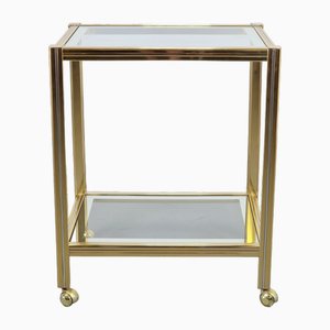 Vintage Regency Two-Tone Serving Trolley in Brass & Glass, 1970s