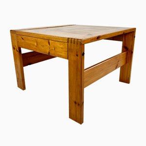 Mesa de centro francesa vintage de pino, años 70