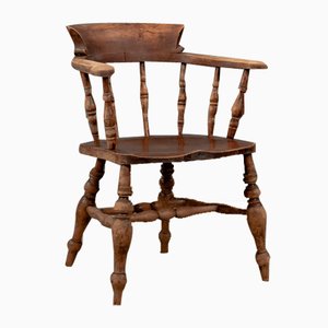 Sedia Captains antica in legno di olmo, Regno Unito, fine XIX secolo