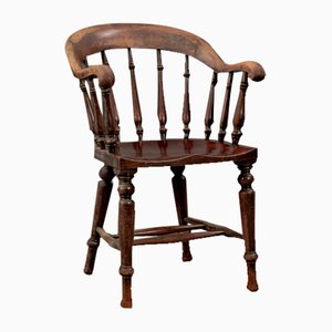 Sedia Captains antica in legno di mogano, Regno Unito, fine XIX secolo