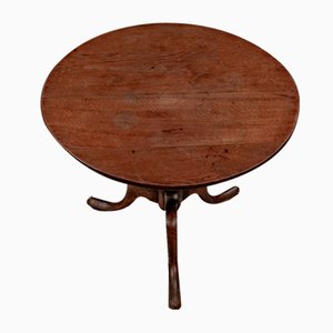 Victorian Three-Legged Oak Side Table, 1890s
