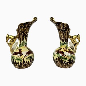Vintage Deer Ewers from H. Bequet, Belgium, Set of 2