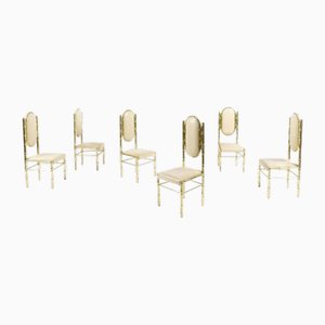 Vintage Chairs in Bamboo and Brass from Maison Bagués, 1970, Set of 6