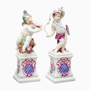Porzellan Putten von Diana und Hermes aus Nymphenburg, Frühes 20. Jh., 2er Set