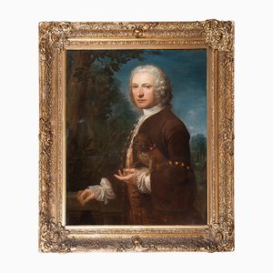 Joshua Reynolds, Portrait of a Gentleman with Dog, 1700er, Öl auf Leinwand