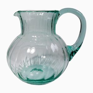 Murano Carafe in Turquoise Glass Swirl, 1950s