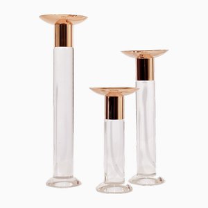 Large Vintage Italian Candlesticks, 1980s, Set of 3