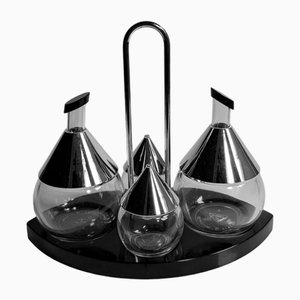Vintage Condiment Set in Chrome, 1980, Set of 4