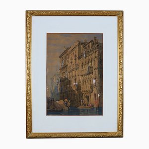 Samuel Prout, Palazzo Contarini Fasan am Canal Grande, Venedig, 1800, Aquarell, gerahmt