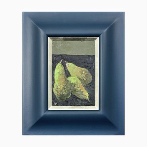 Gwilym Prichard, Three Pears, Impasto Oil Painting, 2011