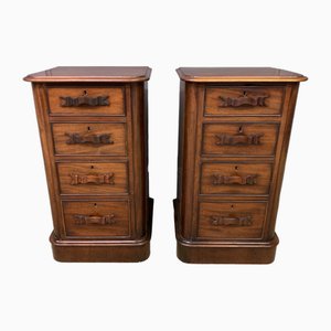 Viktorianische Nachtkästchen aus Mahagoni, 1870, 2er Set