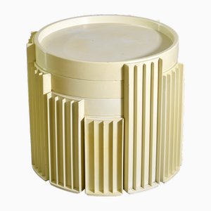 Cylindrical Stackable Coffee Tables Model Marema by Gianfranco Frattini for Cassina, 1960s, Set of 4