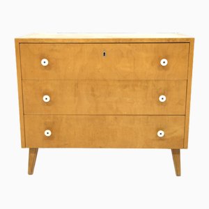 Cajonera escandinava moderna de abedul, Suecia, años 40