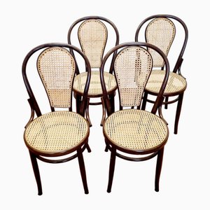 Mid-Century Bentwood Dining or Bistro Chairs, Italy, 1980s, Set of 4