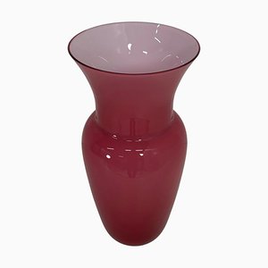 Jarrón italiano de cristal de Murano rosa de Tommaso Buzzi, años 90
