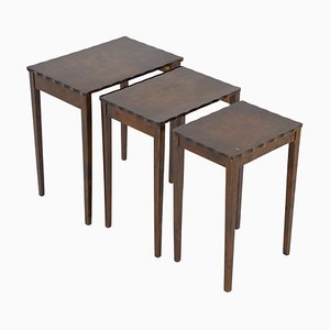 Swedish Nesting Tables in Birch by Erling Torvits, 1930s, Set of 3