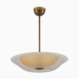 Scandinavian Glass Flush Mount by Orrefors, 1950s