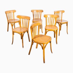 Honey Bentwood Café Esszimmerstühle von Baumann, 1950er, 6er Set