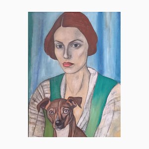 Christopher Barrow, Eleanor y Baxter, Pintura al óleo, 2024