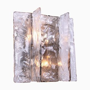 Amber Murano Wall Sconce in Glass and Chrome from Mazzega, 1960s
