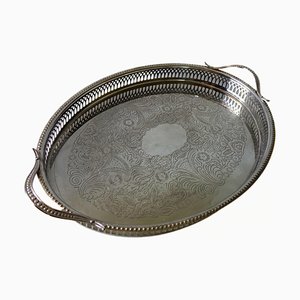 Vintage Silver Plated Tray with Handles from Scandia Present, Sweden
