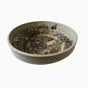 Large Vintage Handmade Ceramic Glazed Bowl from Krukmarakergården, Linköping