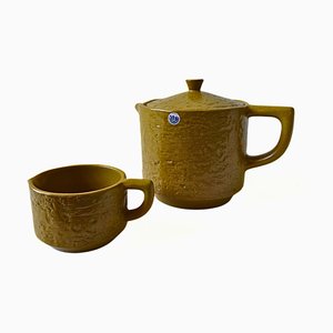 Yellow Jug & Milk Pitcher from Upsala Ekeby, Sweden, Set of 2