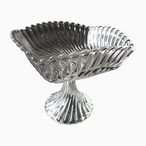 Antique Pressed Glass Bowl on Foot Turbin from Reijmyre, Sweden, 1900s