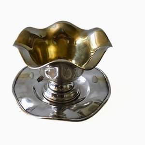 Cuenco para salsa bañado en plata, Suecia, década de 1900
