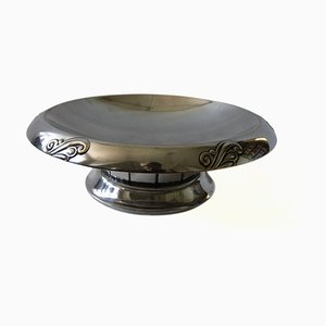 Silver Plated Bowl on Foot from Jugend Design, Sweden, 1900s