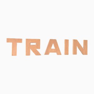 Large Copper Train Sign, 1960s